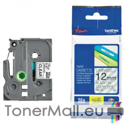 Tape Black on Clear Brother TZ-131