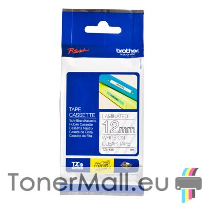 Tape White on Clear Brother TZ-135