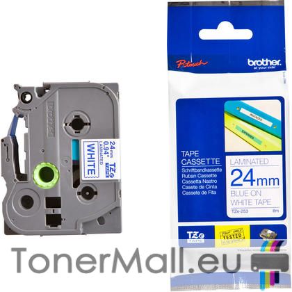 Tape Blue on White Brother TZ-253