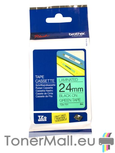 Tape Black on Green Brother TZ-751