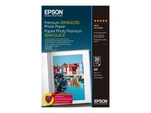 Фотохартия EPSON C13S041332 Premium Semigloss Photo Paper, DIN A4, 251g/m2 (20 sheets)