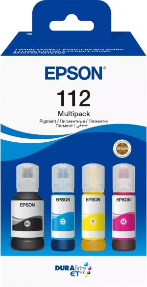 Комплект 4 бутилки с мастило EPSON 112 EcoTank Cyan, Yellow, Magenta, Black, C13T06C64A
