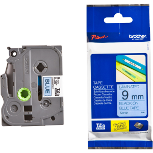Tape Black on Blue Brother TZ-521