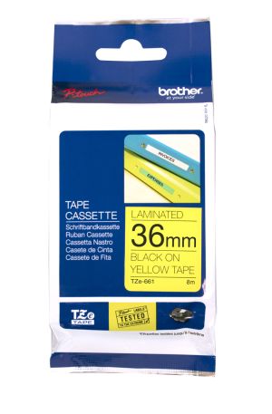 Tape Black on Yellow Brother TZ-661