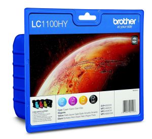 Комплект оригинални мастилени касети BROTHER LC1100HY BK/C/M/Y VALUE BP Ink Cartridge High Yield Set