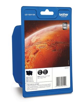 Комплект оригинални мастилени касети BROTHER LC1100HYBK Ink Cartridge High Yield (2 in pack)