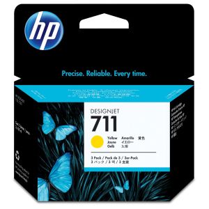Комплект 3 бр. мастилени касети HP 711 (CZ136A) Yellow