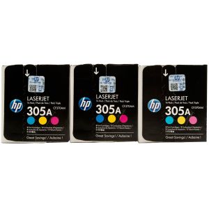 Комплект 3бр. тонер касети HP 305A Cyan/Magenta/Yellow (CF370AM)