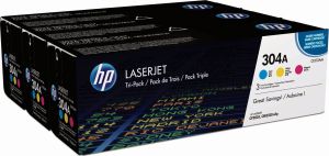 Комплект 3бр. тонер касети HP 304A Cyan/Magenta/Yellow (CF372AM)