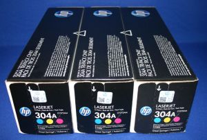 Комплект 3бр. тонер касети HP 304A Cyan/Magenta/Yellow (CF372AM)