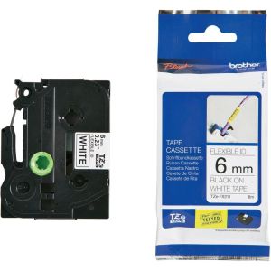 Tape Black on White, Flexible Brother TZE-FX211