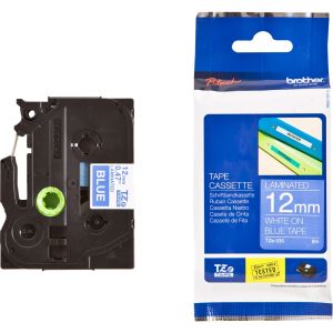 Tape Brother TZ-E535 White on Blue, Laminated, 12mm, 8m