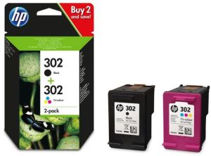 Комплект 2бр. мастилени касети HP 302 (X4D37AE) Black / Tri-Color