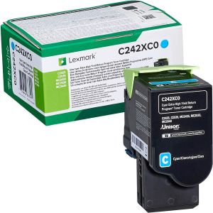 Оригинална тонер касета LEXMARK C242XC0 Cyan