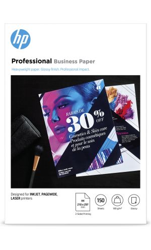 HP Professional Business Glossy Inkjet, PageWide and Laser Paper - 150 sht/A4/210 x 297 mm (3VK91A)