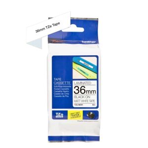 Matt Laminated Labelling Tape Black on White Brother TZE-M261