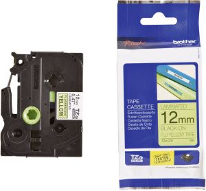 Tape Black on Fluorescent Yellow Brother TZE-C31