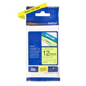 Tape Black on Fluorescent Yellow Brother TZE-C31
