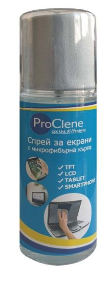 PROCLENE Антистатичен почистващ спрей SCS140 с микрофибърна кърпа