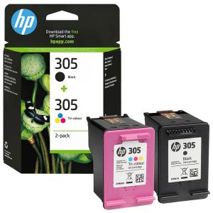 Комплект 2 бр. мастилени касети HP 305, 6ZD17AE, Black & Tri-Color