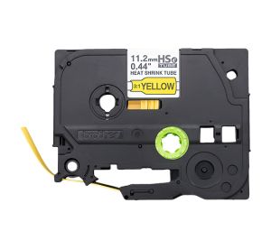 Термо-шлаух лента Brother HSE-631E, 11.2mm, Black on Yellow Heat Shrink Tube
