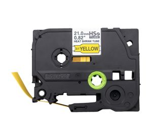 Термо-шлаух лента Brother HSE-651E, 21mm, Black on Yellow Heat Shrink Tube