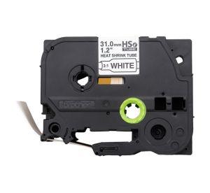 Термо-шлаух лента Brother HSE-261E, 31mm, Black on White Heat Shrink Tube