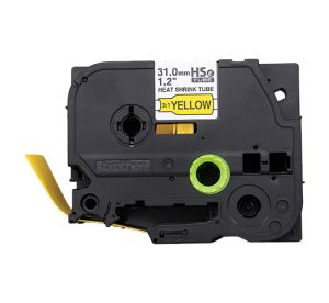 Термо-шлаух лента Brother HSE-661E, 31mm, Black on Yellow Heat Shrink Tube