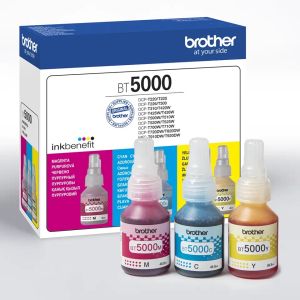 Комплект 3 бутилки с мастило BROTHER BT5000 Cyan, Yellow, Magenta