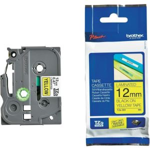 Tape Black on Yellow Brother TZ-E631