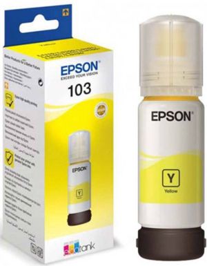 Бутилка с мастило EPSON 103 EcoTank Yellow (C13T00S44A)