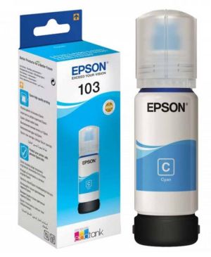 Бутилка с мастило EPSON 103 EcoTank Cyan (C13T00S24A)