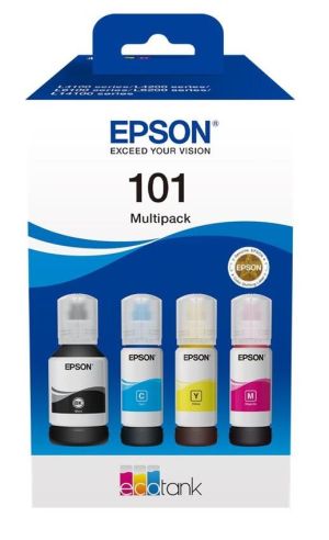 Комплект 4 бутилки с мастило EPSON 101 EcoTank Cyan, Yellow, Magenta, Black