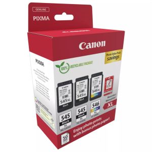 Комплект 3бр. мастилени касети 2 x Canon PG-545XL / CL-546XL Photo Value Pack 8286B015AA