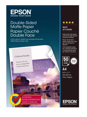 Фотохартия EPSON C13S041569 Double Sided Matte Paper, A4, 178 g/m2, 50 sheets