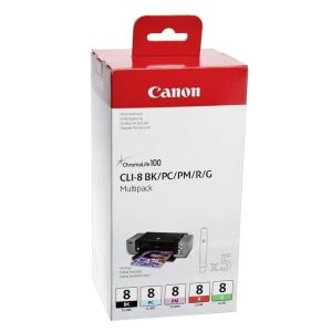 Комплект 5бр. мастилени касети CANON CLI-8 MultiPack BK/PC/PM/R/G