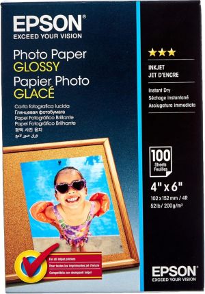 Фотохартия EPSON C13S042548 Glossy Photo Paper, 10 x 15 cm, 200g/m2, 100 Sheets